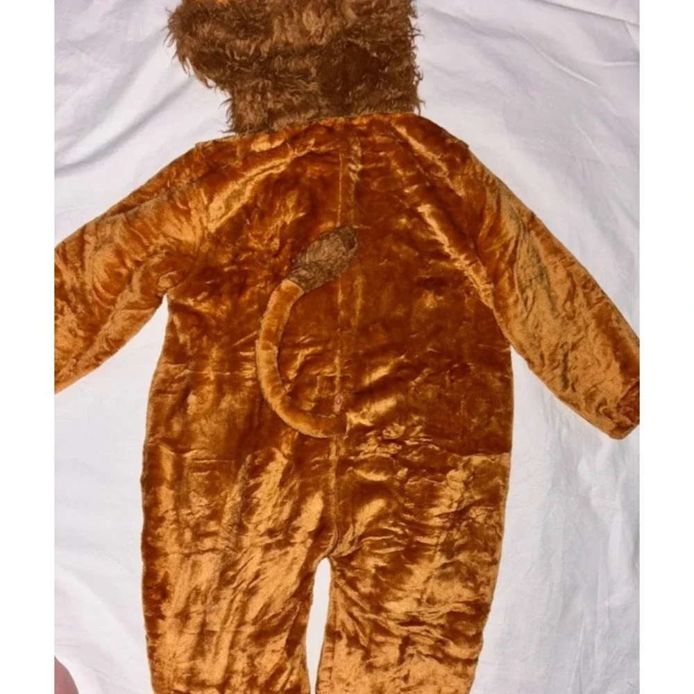Toddler 3-4 Lion Costume Outfit‎ Zip Up Unisex Plush Hooded Girl Boy NWOT